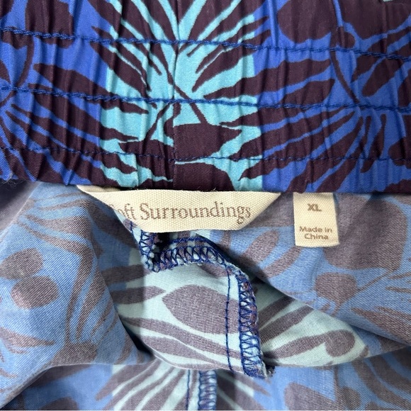 Soft Surroundings Wide Leg Tropical Flowy Pants Size XL Scarf Print Palazzo Pant - Picture 3 of 10